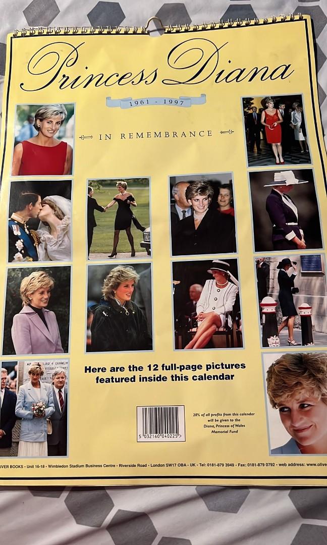 Princess Diana Calendar 1998, Hobbies & Toys, Memorabilia