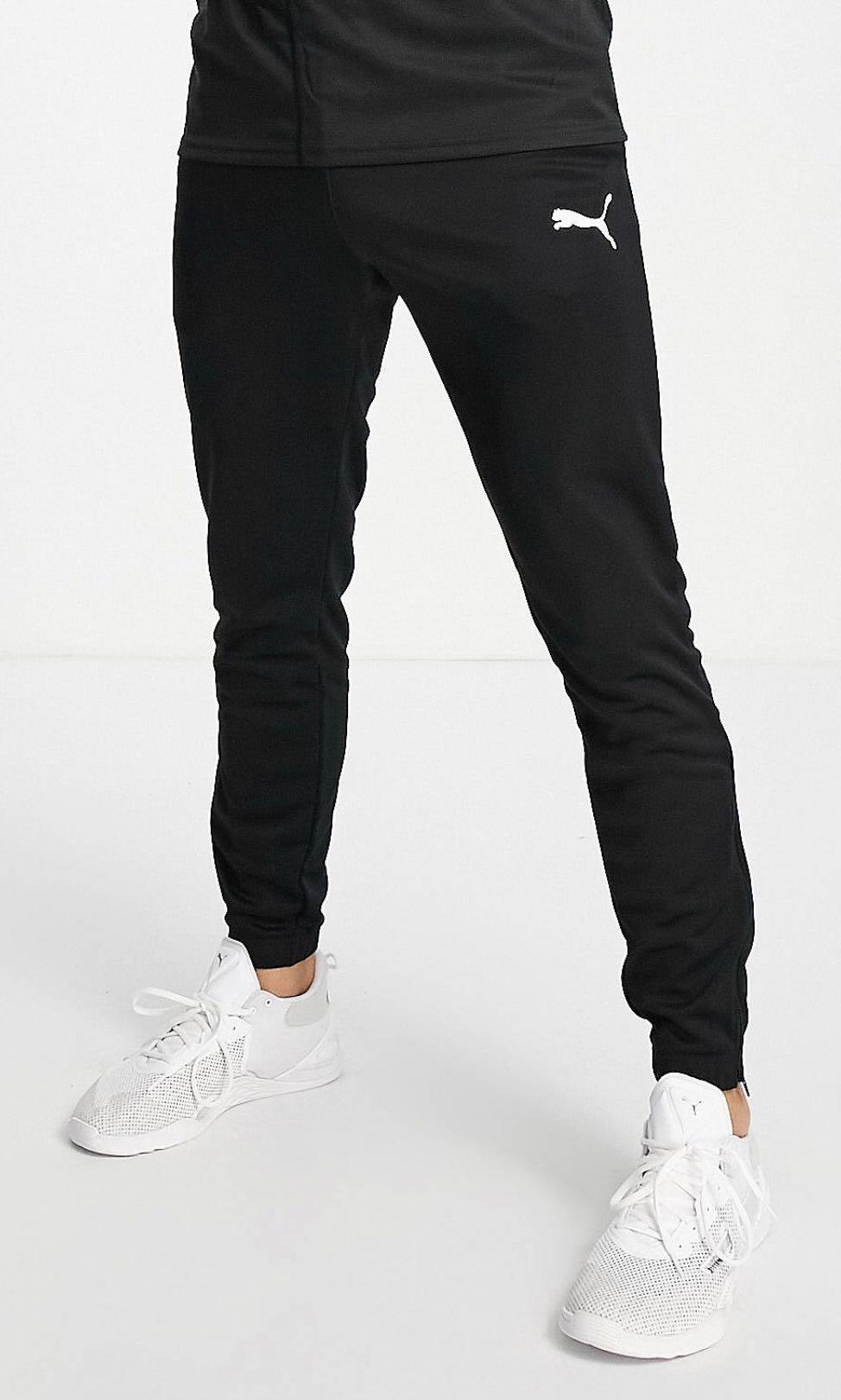Puma football top joggers in black