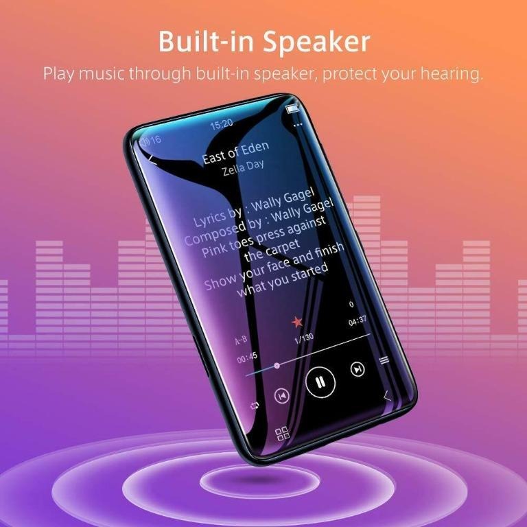 (SALE) TIMMKOO MP3 Player with Bluetooth, 4.0" Full Touchscreen Mp4 Mp3