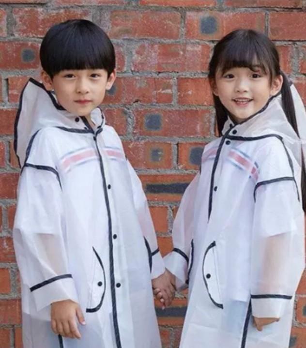 SALE Translucent Kids Primary school Rain coat Jacket long gift present birthday wind breaker waterproof boy girl children raincoat Christmas gift