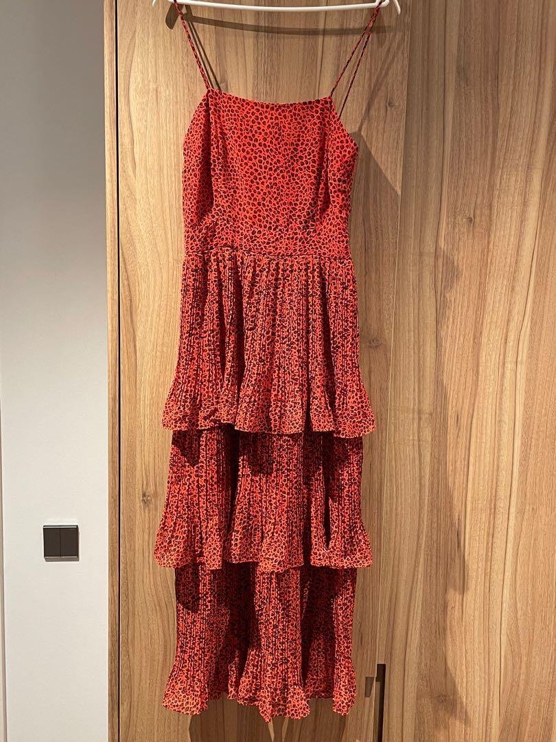 Whistles mini leopard pleated dress 2025