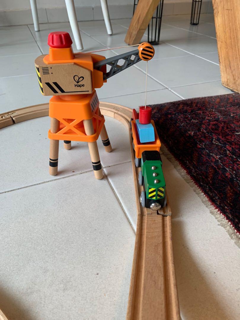 Wooden train set. Brio, Hape and IKEA trains, tracks, bridges and crossing, Hobbies & Toys, Toys