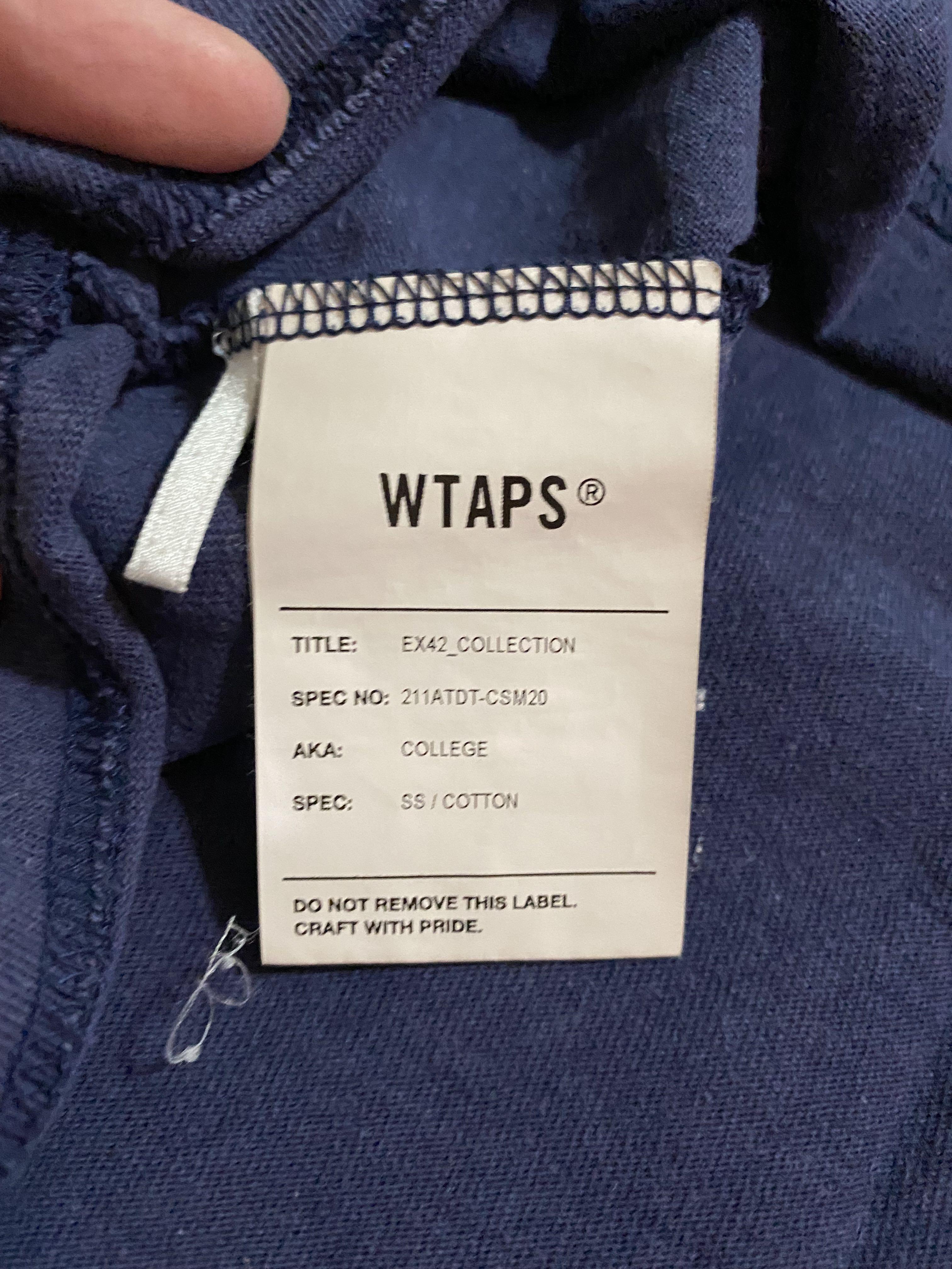 WTAPS SS21 COLLEGE TEE NAVY XL, 男裝, 上身及套裝, T-shirt、恤衫