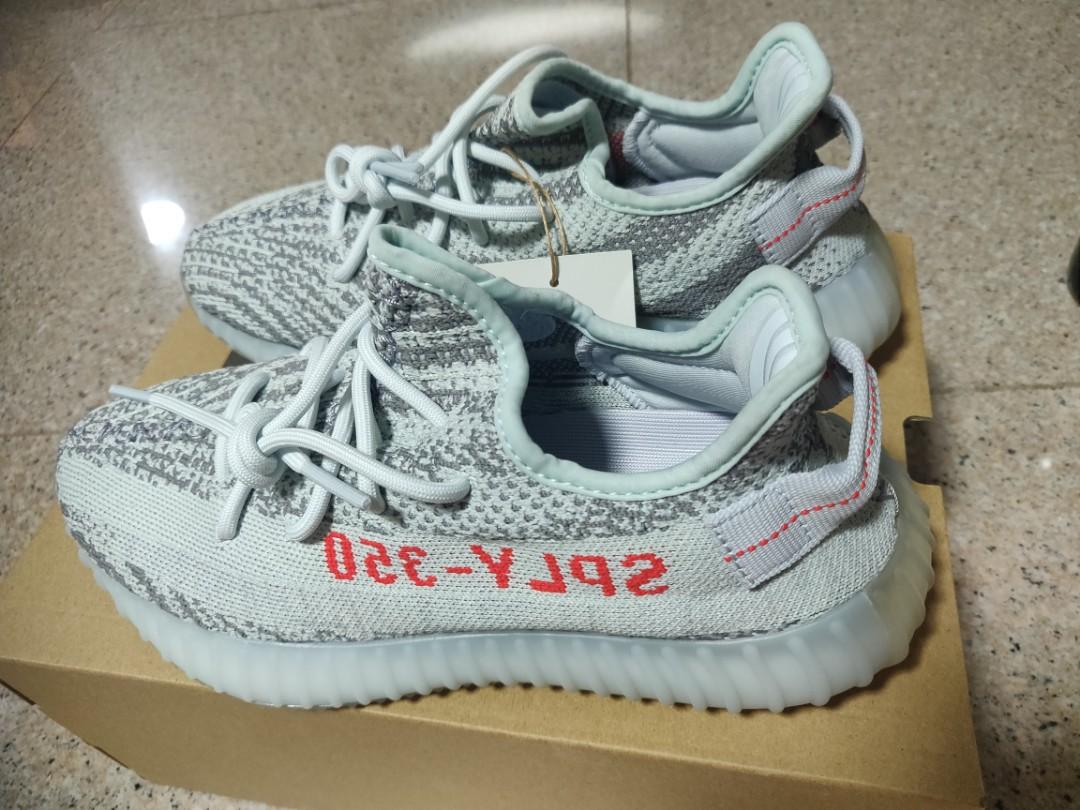 Red white cheap blue yeezys