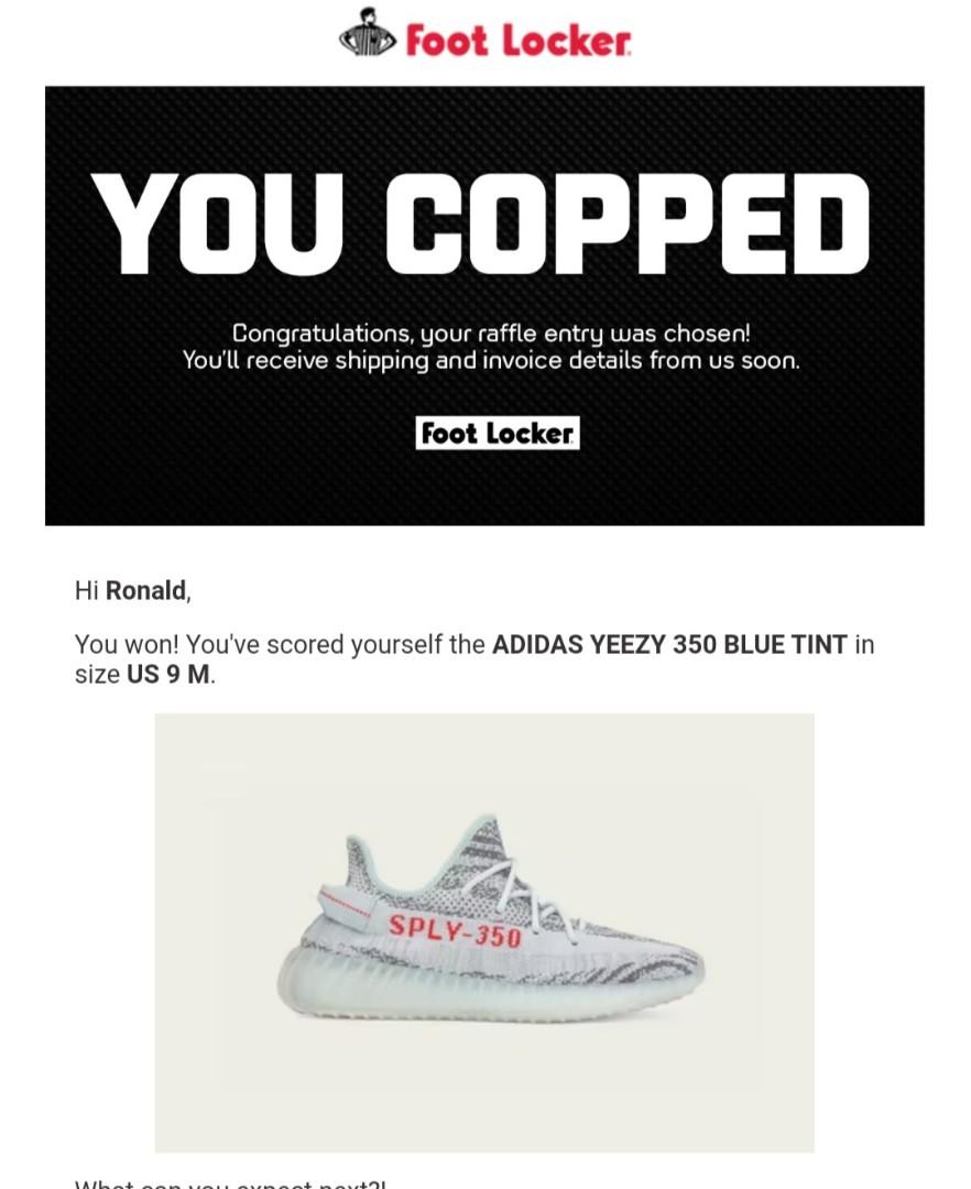 Blue tint shop yeezy raffle