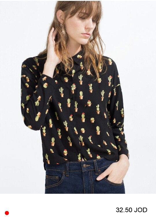 Zara cactus shirt, Fesyen Wanita 