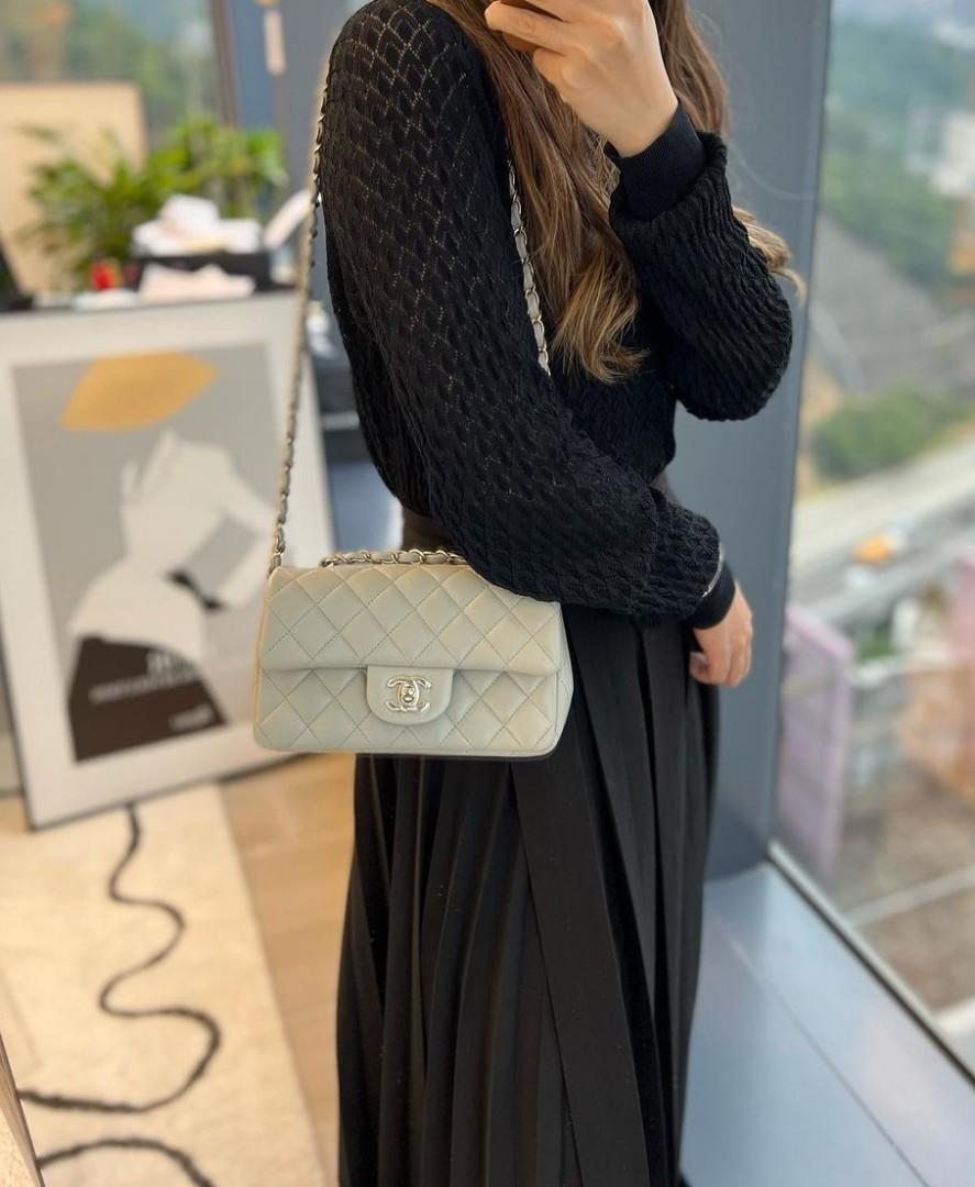 Chanel Small Classic Flap Grey 22C