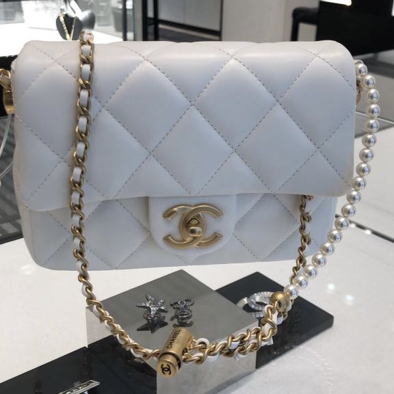 chanel mini square white