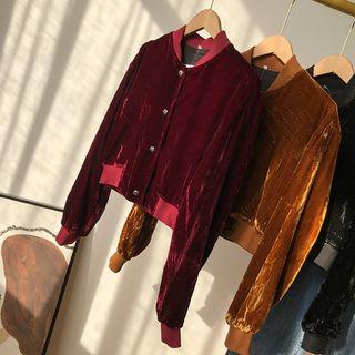 纯色长袖短款外套秋冬