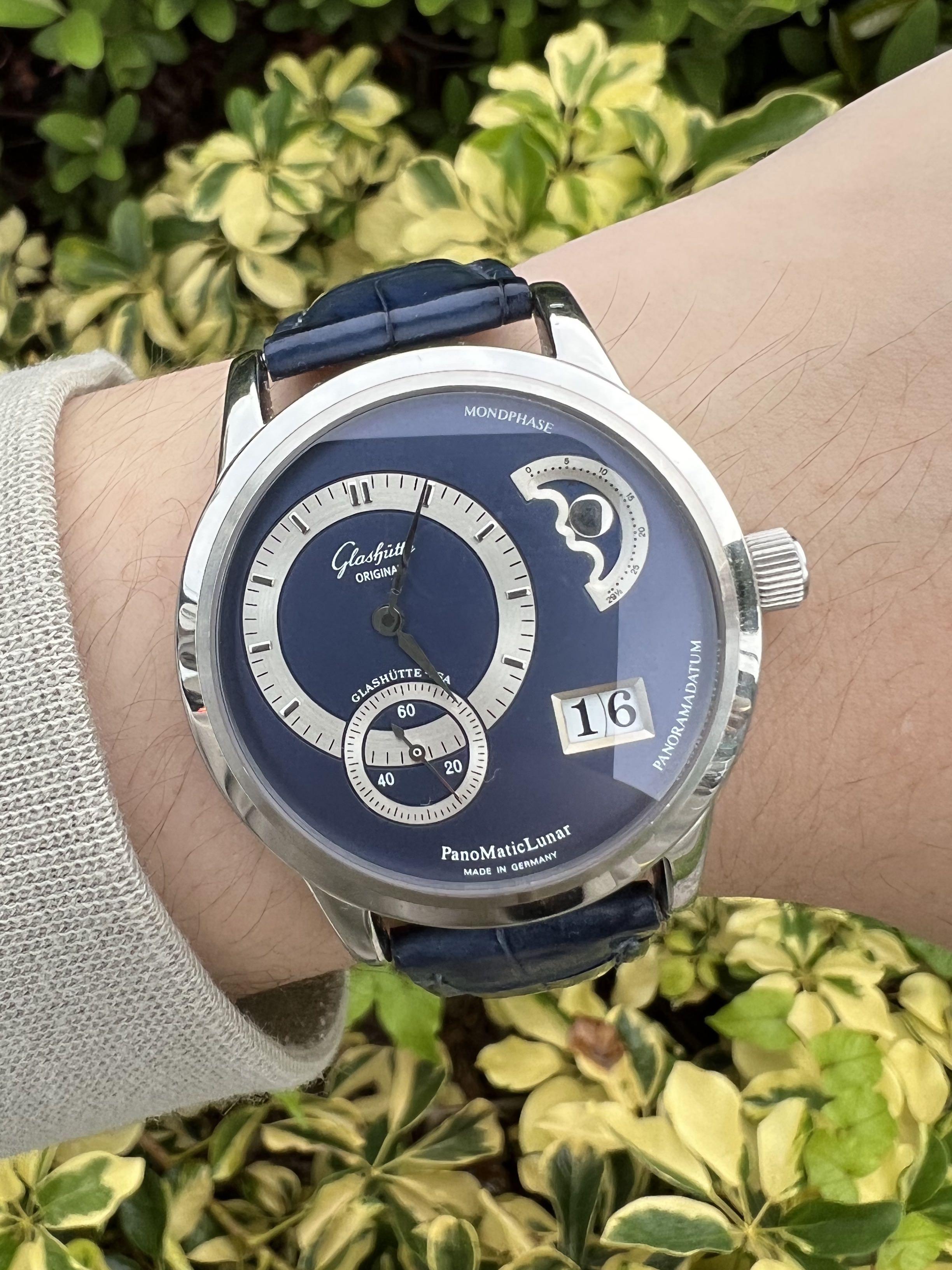 SOLD Glashutte Panomatic Lunar Special Edition Blue dial Luxury
