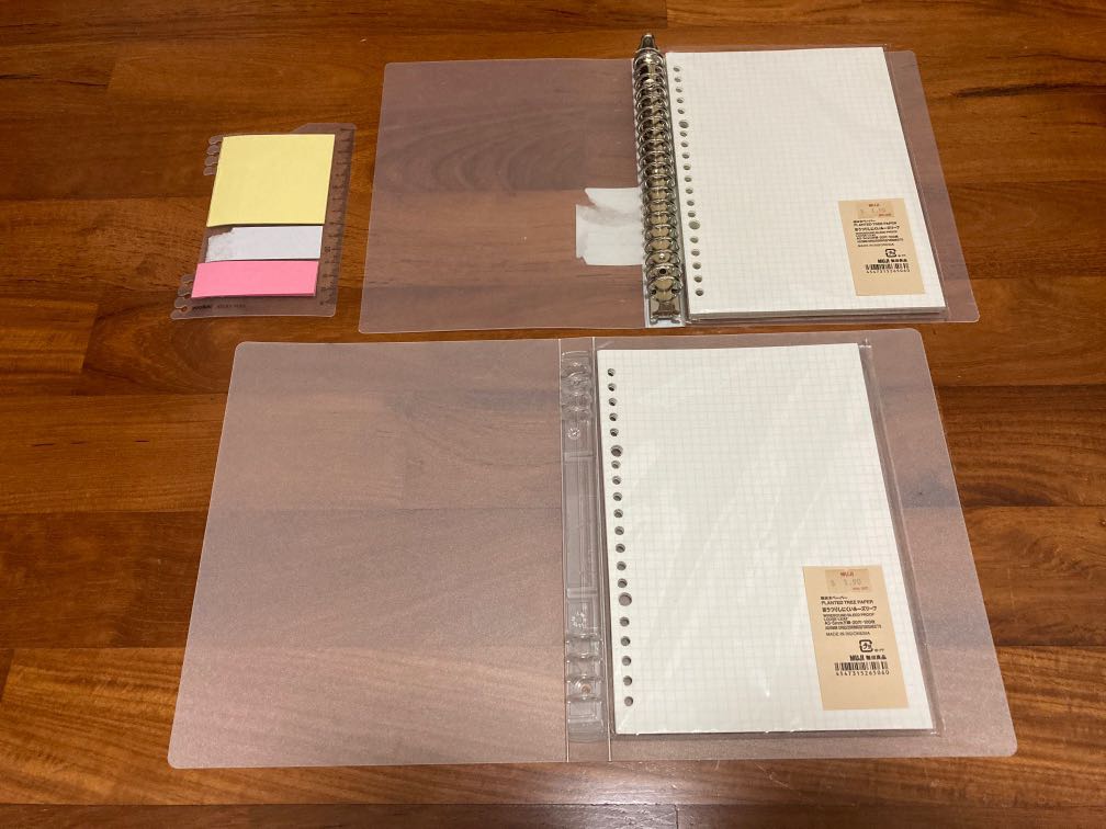 A5 Muji Ring Binders with inserts, Hobbies & Toys, Stationery & Craft