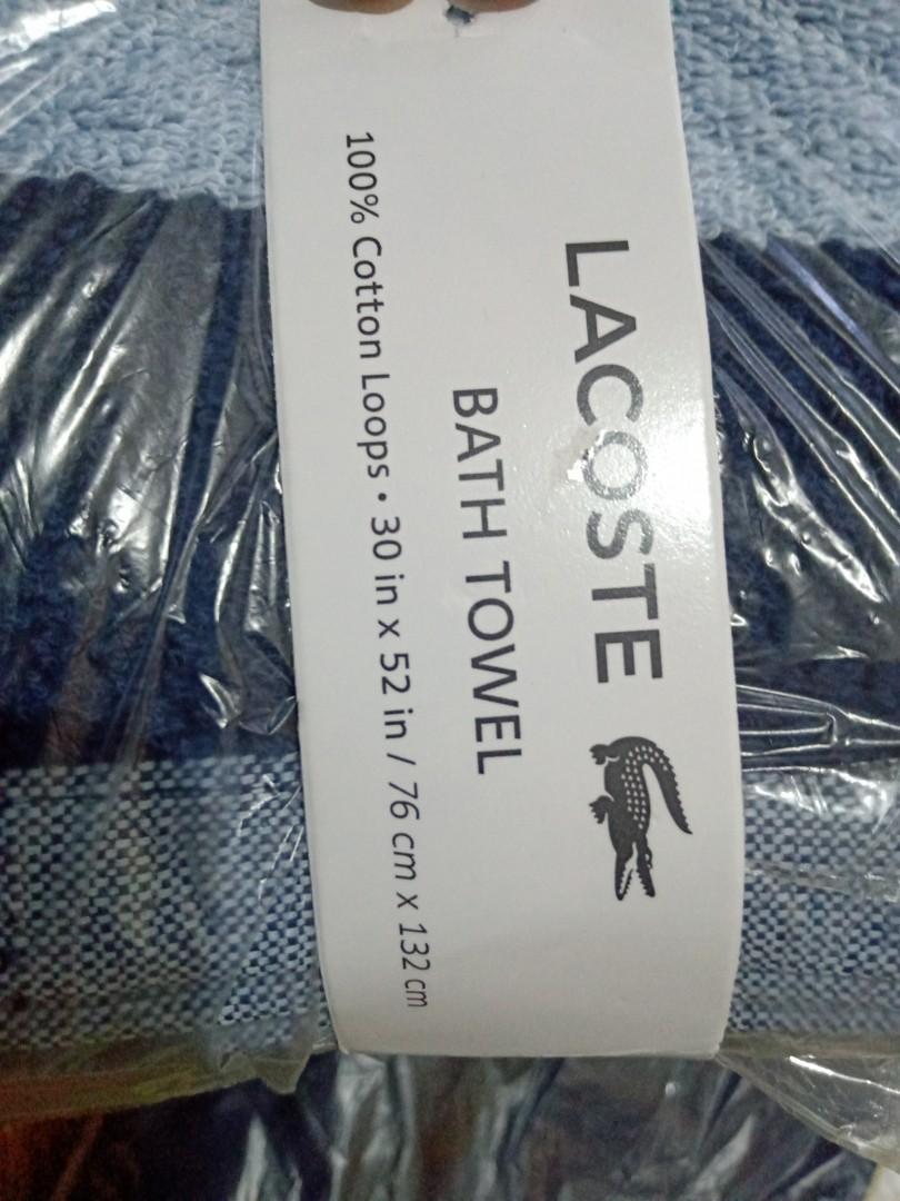 Authentic Lacoste Bath Towel (Category: Bath) located in Valenzuela. Submitted by sapshop (Listing ID 1133508536, Image 2). Description: Authentic Lacoste Bath Towel from US Color - Blue.