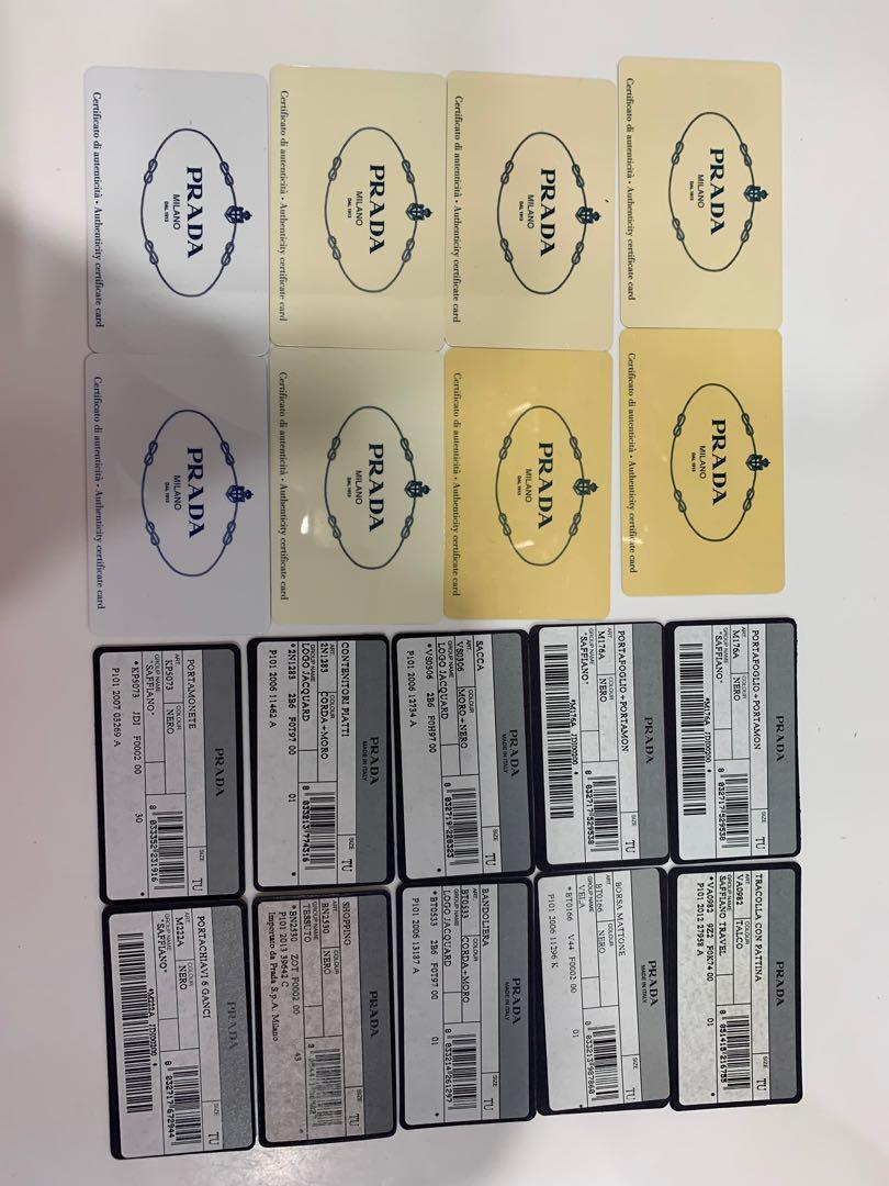 prada certificato di autenticita