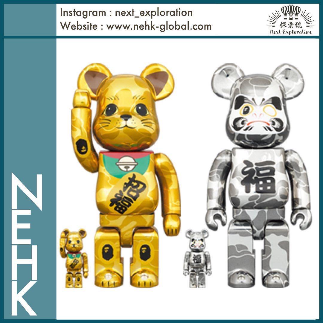 現貨Bearbrick 100% 400% BAPE(R) 招き猫金招財貓達磨銀招財貓メッキ