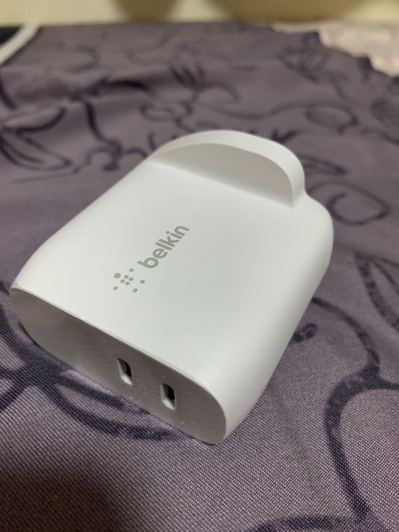 Belkin BoostCharge Dual USB-C PD Wall Charger 40W - White