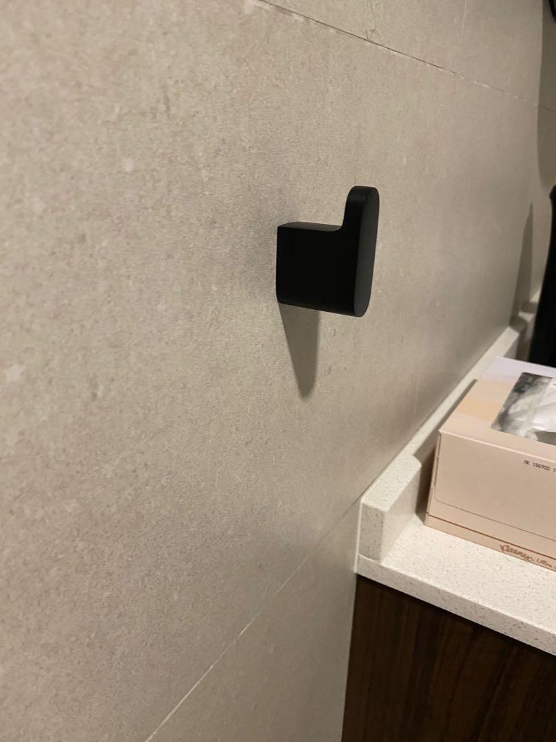 Black toilet fittings x 2 sets of 4 items, Furniture & Home Living