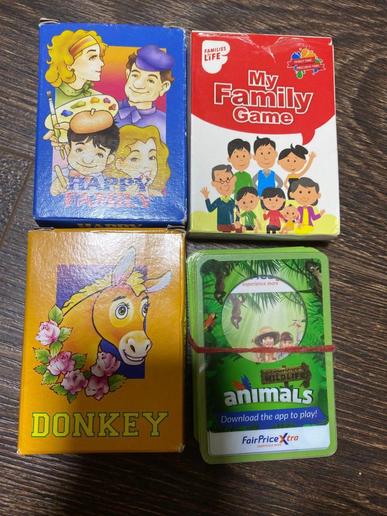 Card Games - Happy Family, Donkey, My Family Game & FairPrice Animals,  Hobbies & Toys, Toys & Games on Carousell