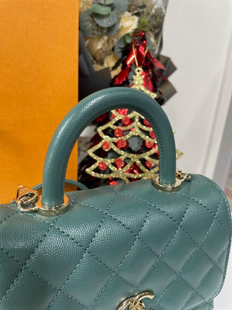 Chanel Green Quilted Caviar Mini Coco Handle Bag Gold Hardware, 2022  Available For Immediate Sale At Sotheby's