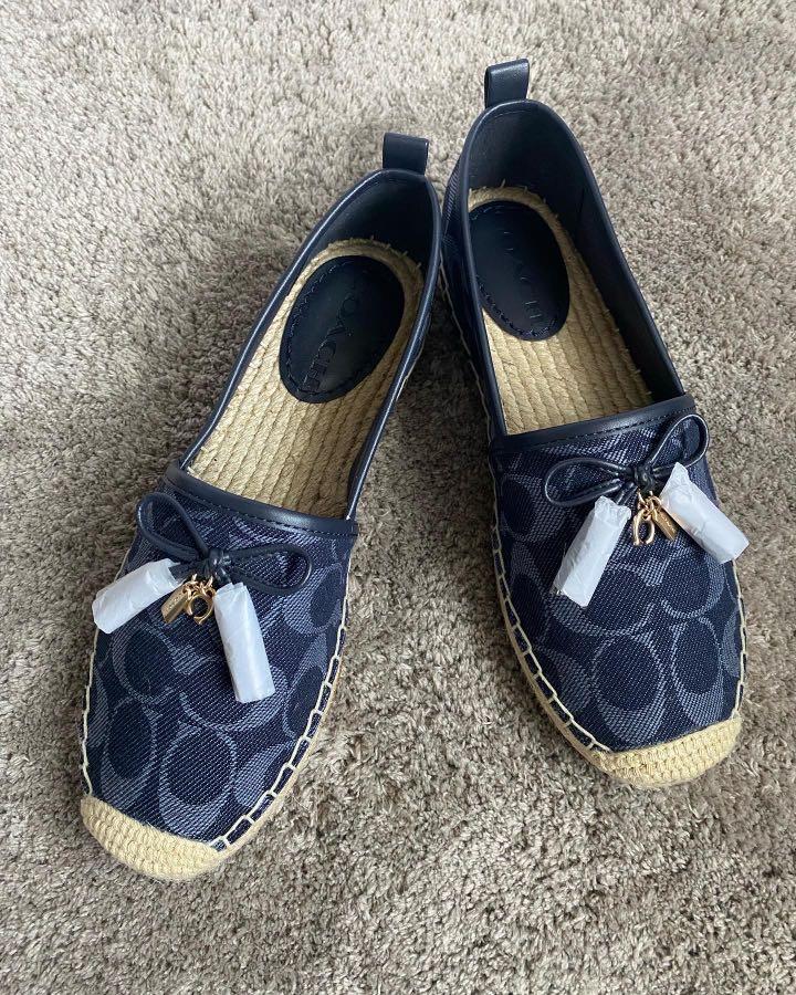 COACH CARSON SIGNATURE DENIM ESPADRILLES size 7