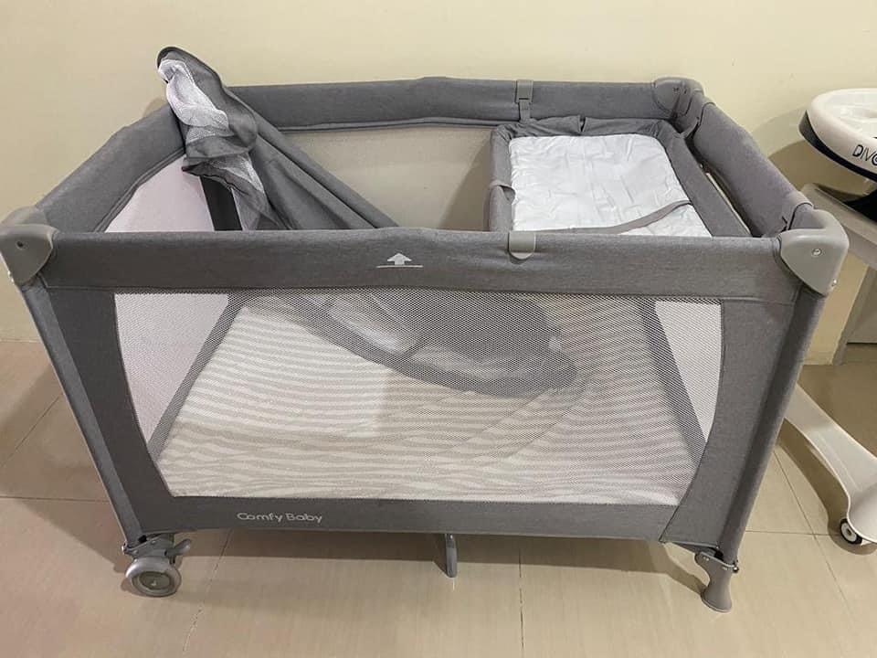 comfy baby exclusive travel cot (FOC memory foam topper), Babies & Kids, Cots & Cribs on Carousell