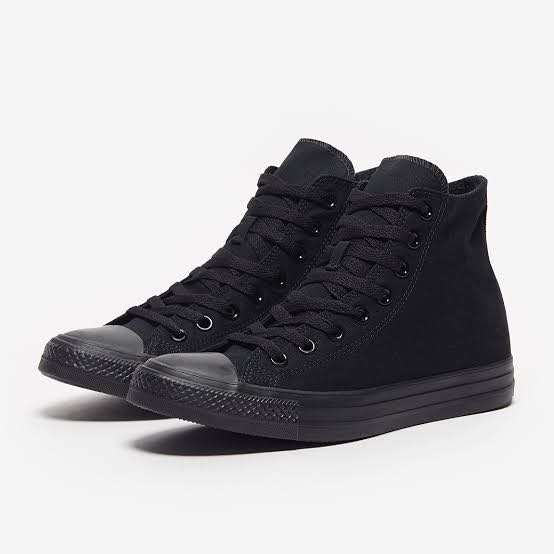 Converse Chuck Taylor All-Star High Top in Black Monochrome (All Black). US  Size 7, Women's Fashion, Footwear, Sneakers on Carousell