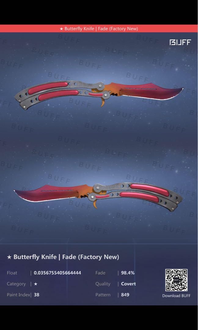 CSGO Butterfly Knife Fade, Video Gaming, Gaming Accessories, InGame