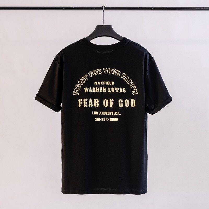 ESSENTIALS FEAR OF GOD “Maxfield Warren Lotas” Tee, Men's Fashion, Tops \u0026  Sets, Tshirts \u0026 Polo Shirts on Carousell
