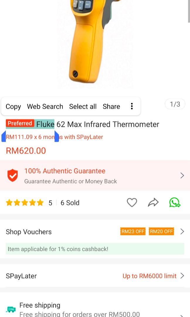 Fluke 62 max ir discount thermometer price