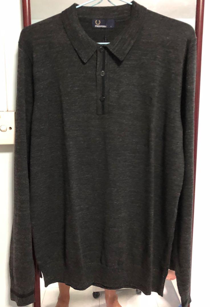 Fred Perry Black Long Sleeve polo shirt, Men's Fashion, Tops u0026 Sets,  Tshirts u0026 Polo Shirts on Carousell