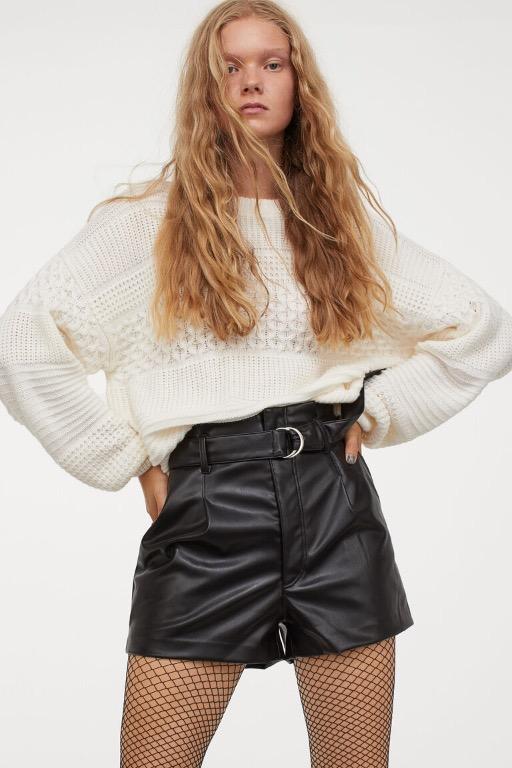 Faux leather shorts h&m on sale