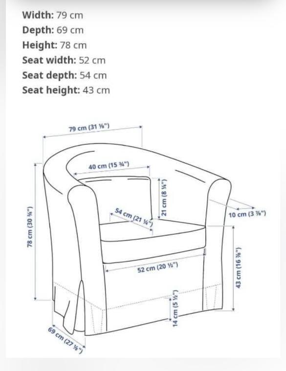 IKEA Armchair, Furniture & Home Living, Furniture, Chairs on Carousell