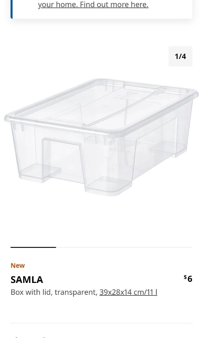 Ikea storage box Samla box with lid x2, Furniture & Home Living, Home
