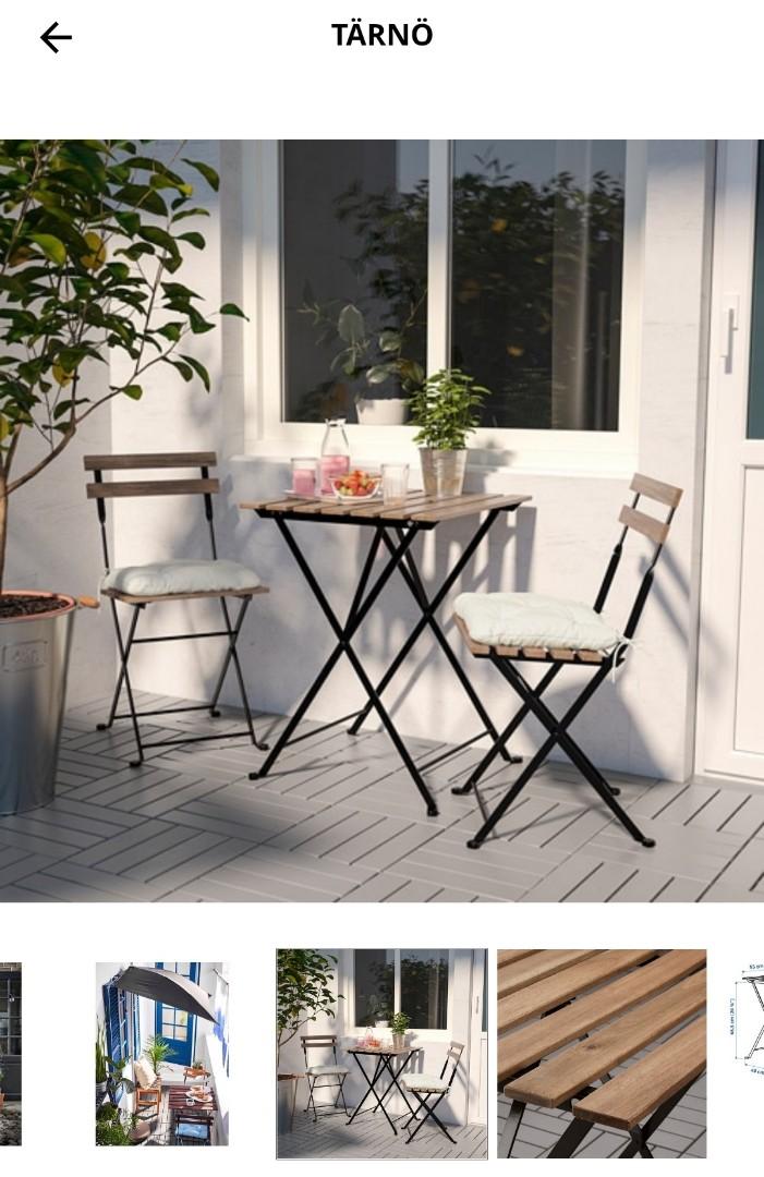 IKEA TARNO Outdoor table 2 chairs set Furniture Home Living Outdoor Furniture on Carousell