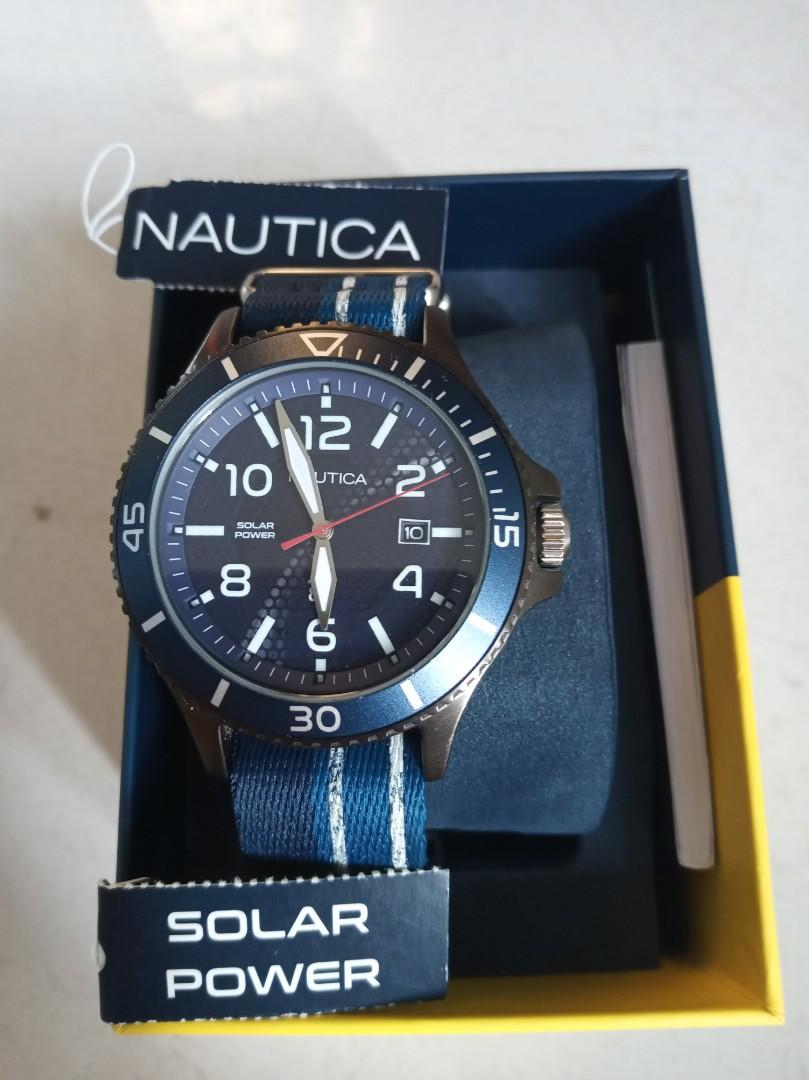 Jam Nautica solar powered nato strap like eco drive seiko, Fesyen Pria