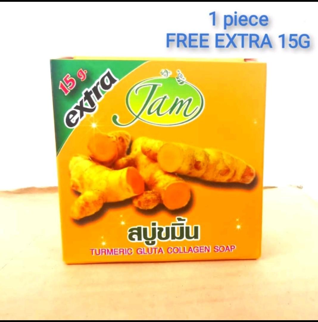 JAM Turmeric Gluta Collagen Soap 65g, Beauty & Personal Care, Bath