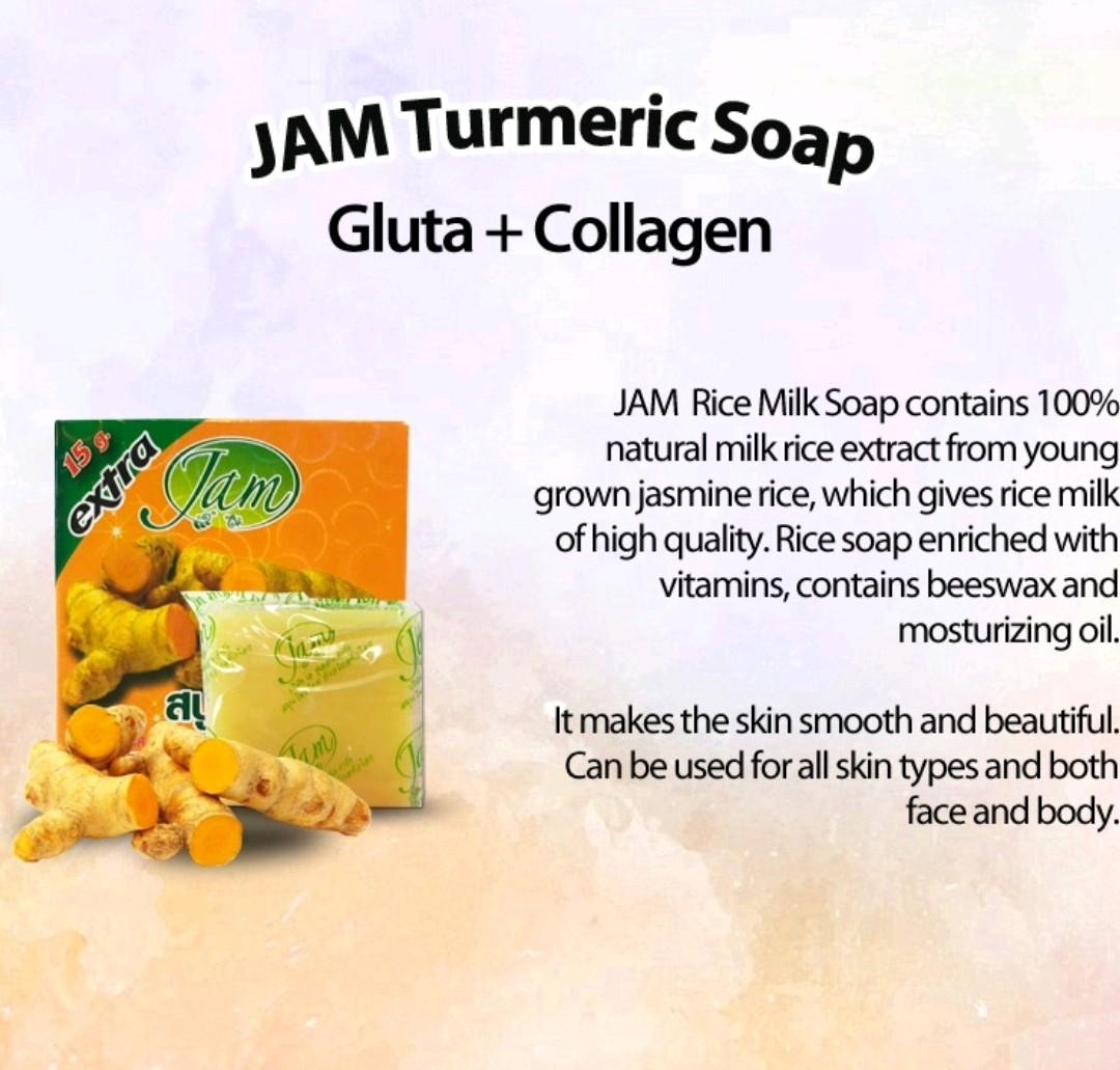 JAM Turmeric Gluta Collagen Soap 65g, Beauty & Personal Care, Bath