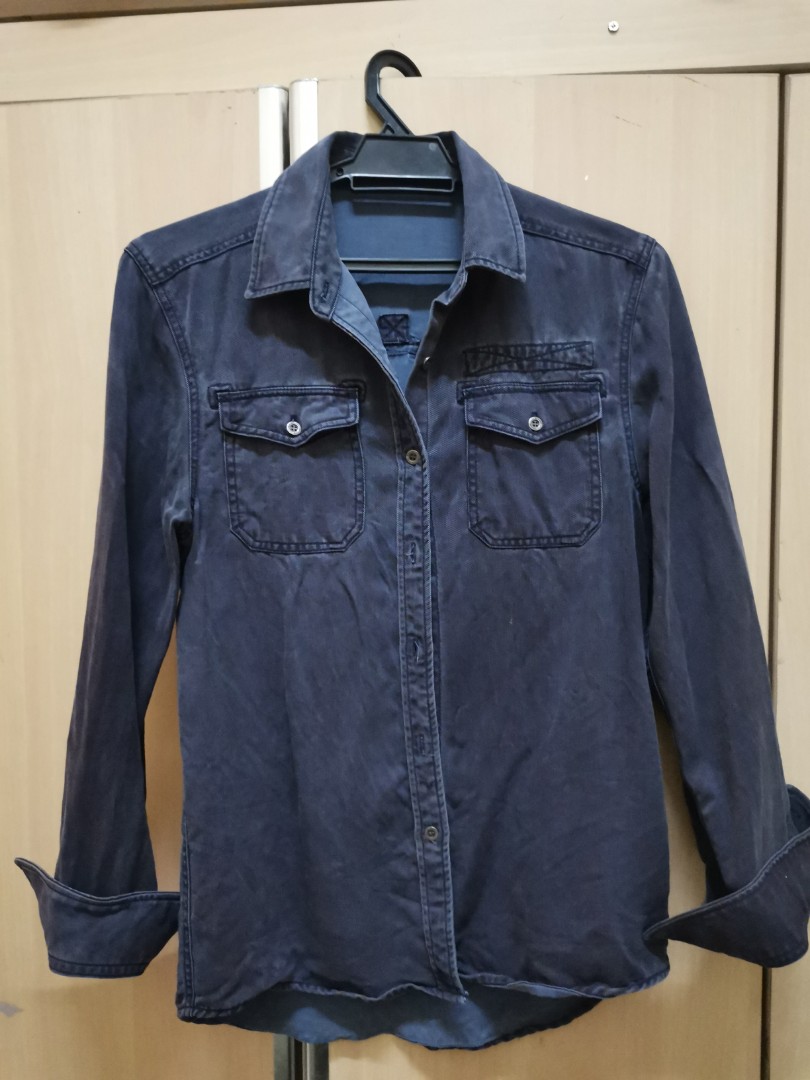 Kemeja jeans kain lembut, Men's Fashion 