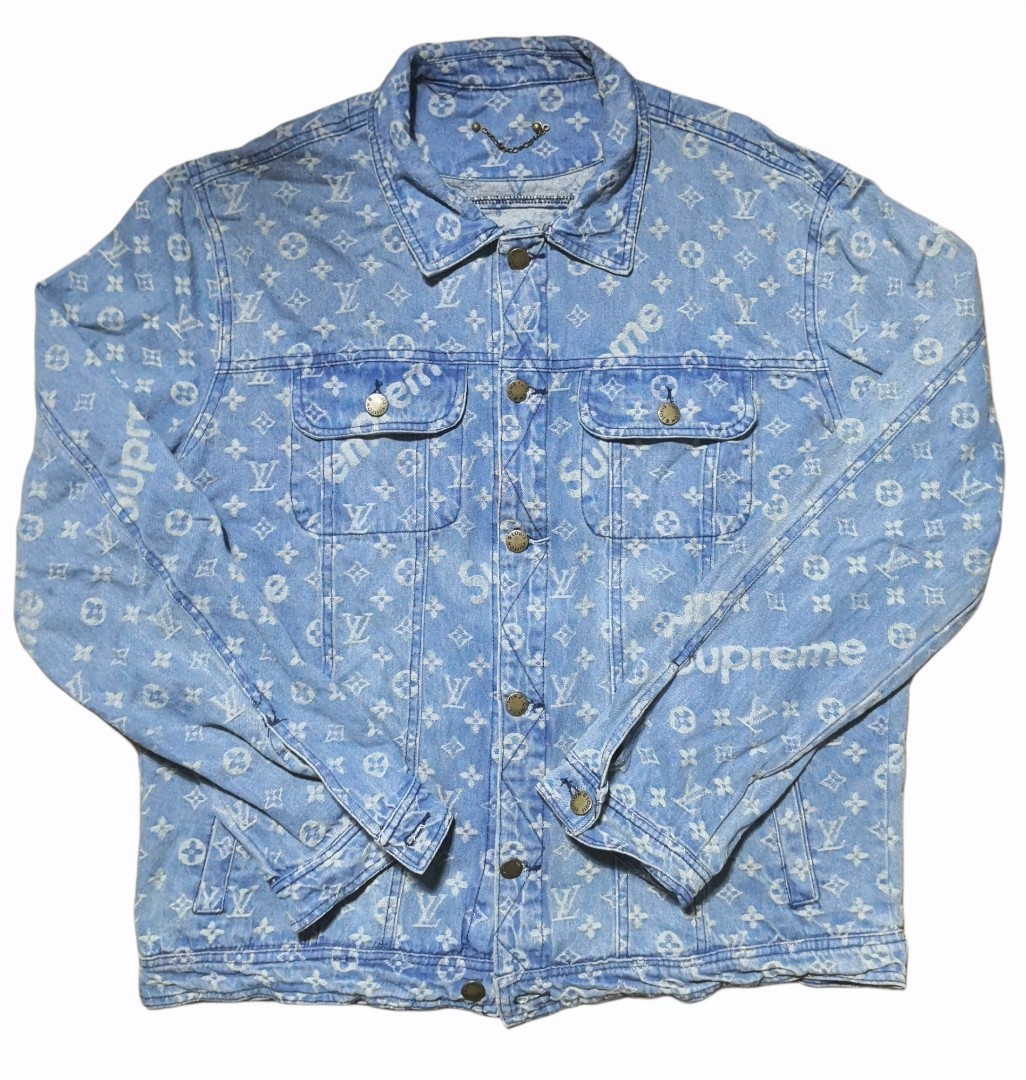 DropsByJay on X: Supreme/Louis Vuitton Denim Trucker Jacket Via