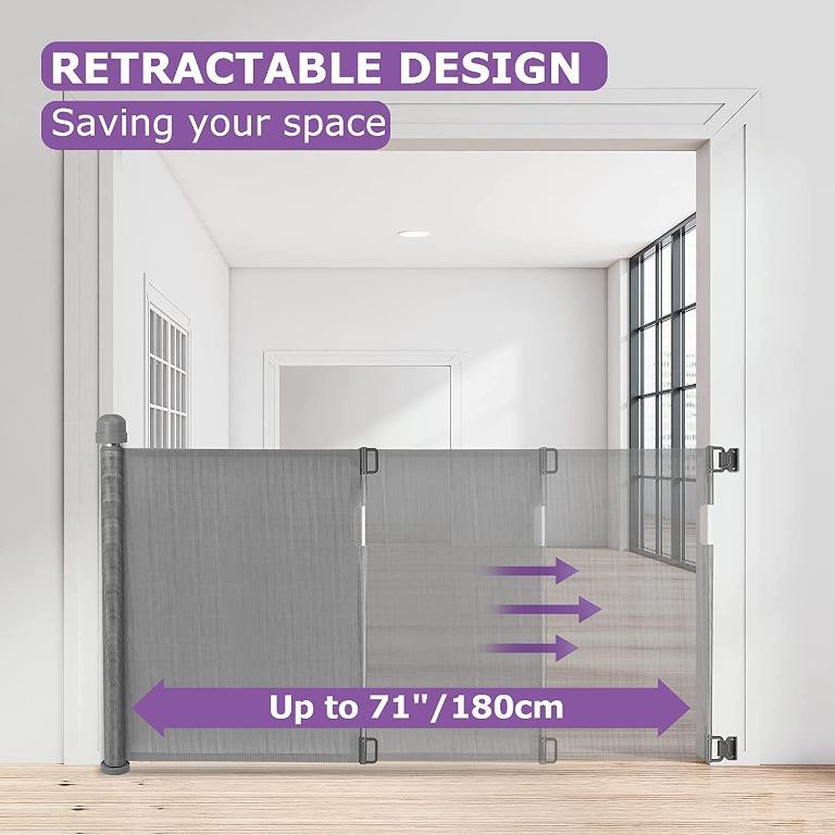 "Momcozy Retractable Gate, Stair Gates for Baby and Pets, 0 to 140 cm