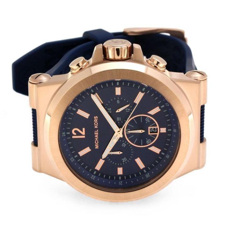 Original Michael Kors Dylan Chronograph Navy Blue Rose Gold