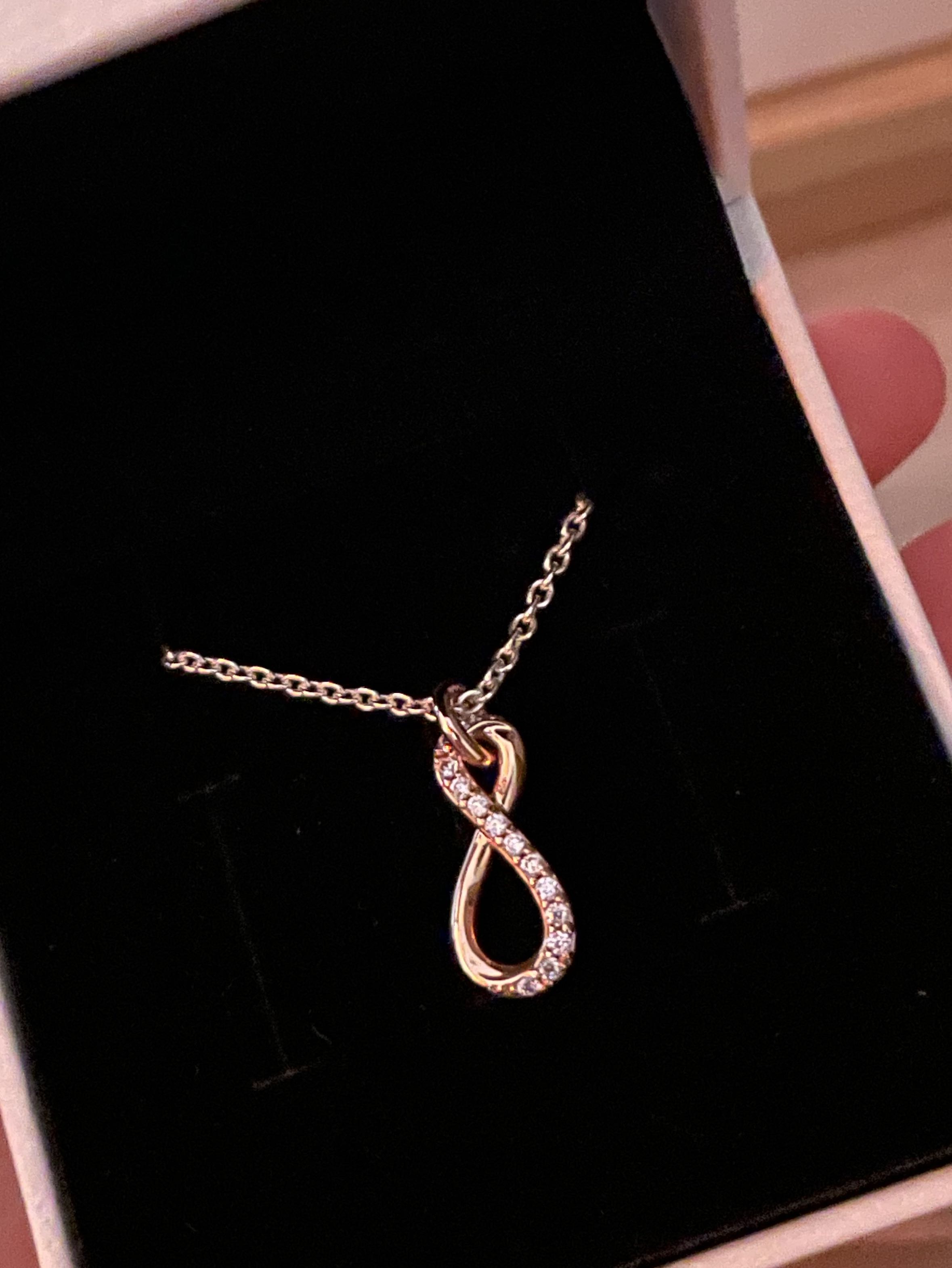 Pandora rose gold infinity charm sale