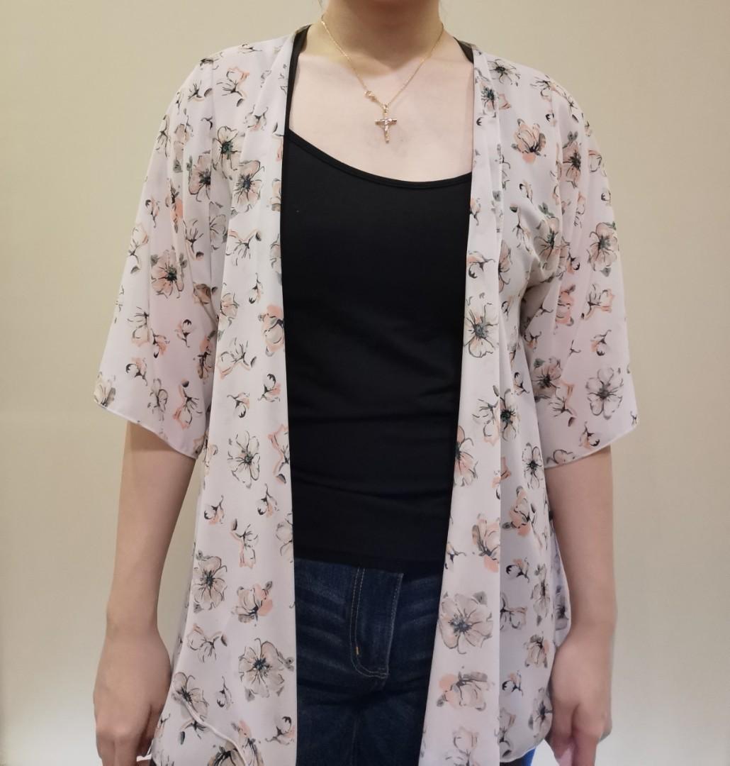 flowery kimono jacket