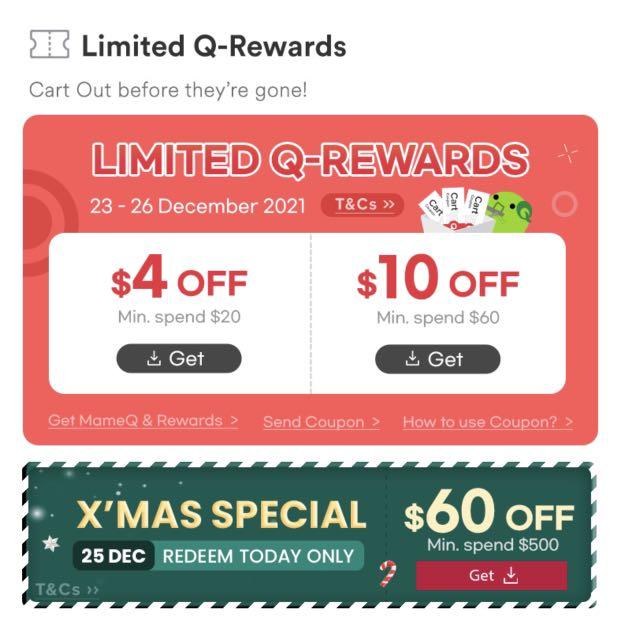 Qoo10 Cart Coupon $4/$10/$60 (23-26 Dec), Tickets & Vouchers ...