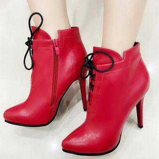 Red high heels boots
