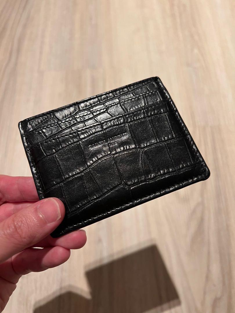 Saint Laurent Paris credit card case in CROCODILE-EMBOSSED leather, Saint  Laurent