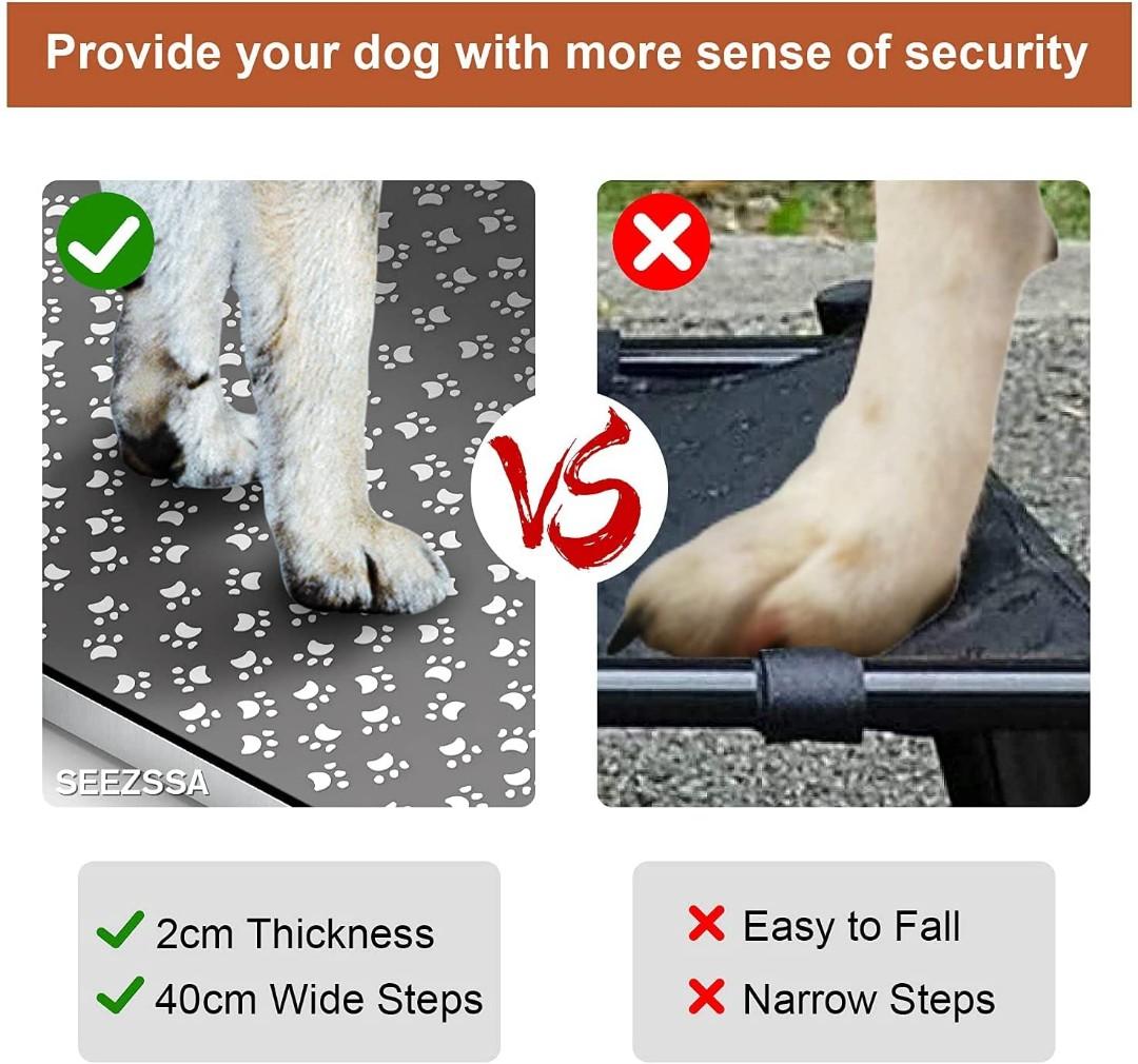 SEEZSSA Dog Car Ramp, Upgraded 5 Steps Dog Stairs for Medium and Large