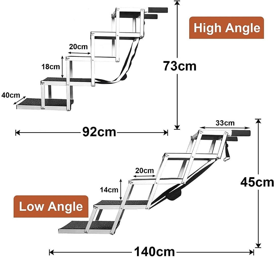 SEEZSSA Dog Car Ramp, Upgraded 5 Steps Dog Stairs for Medium and Large
