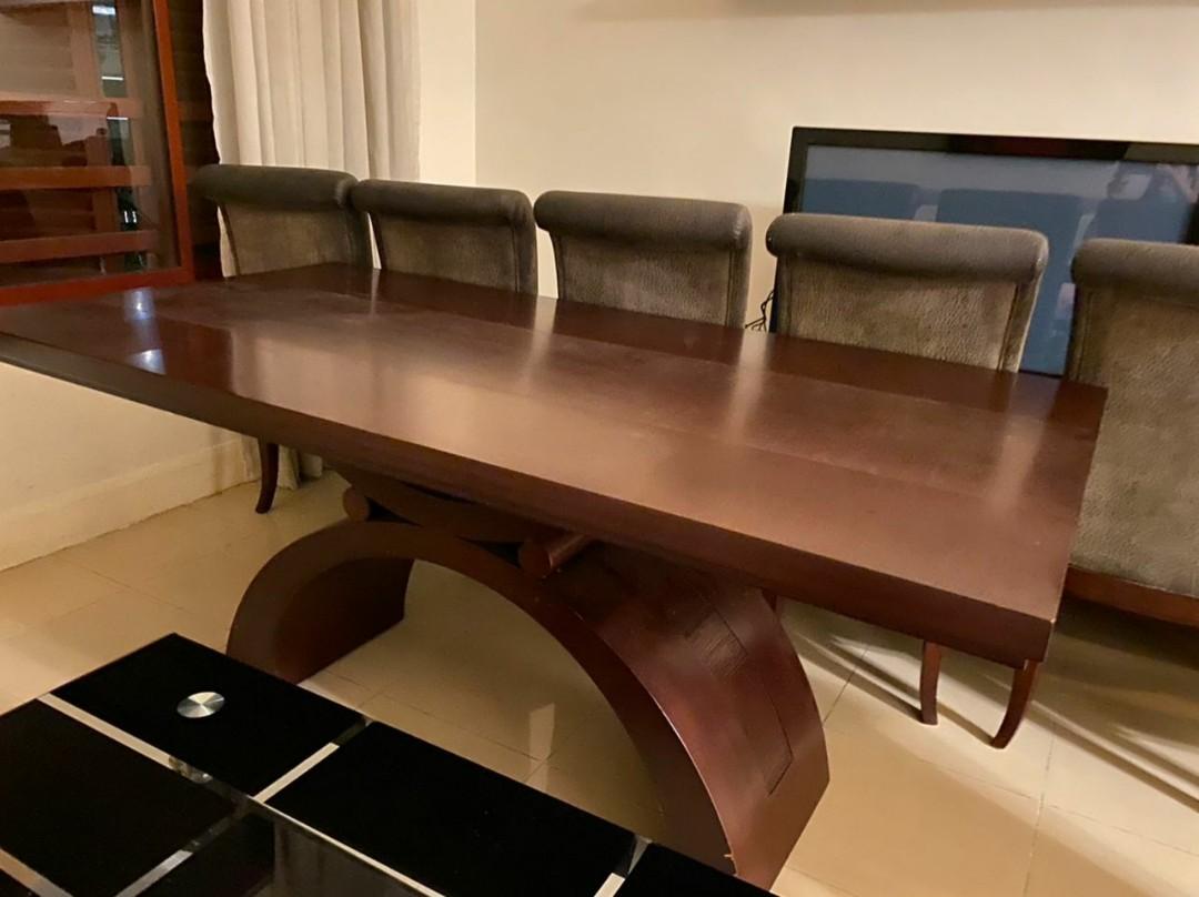 Solid wood heavy dining table, Furniture & Home Living, Furniture