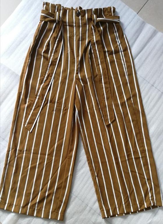 Mustard and online white striped pants