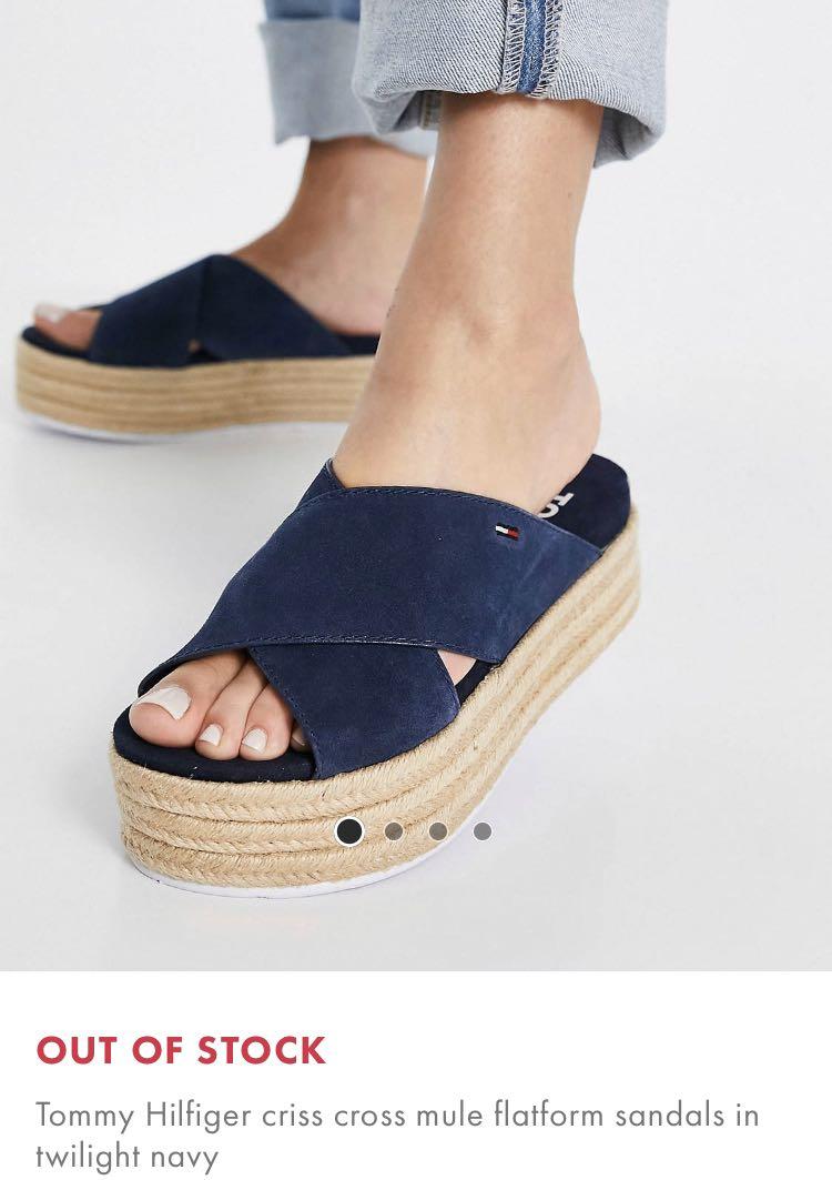 Navy tommy hilfiger sandals clearance